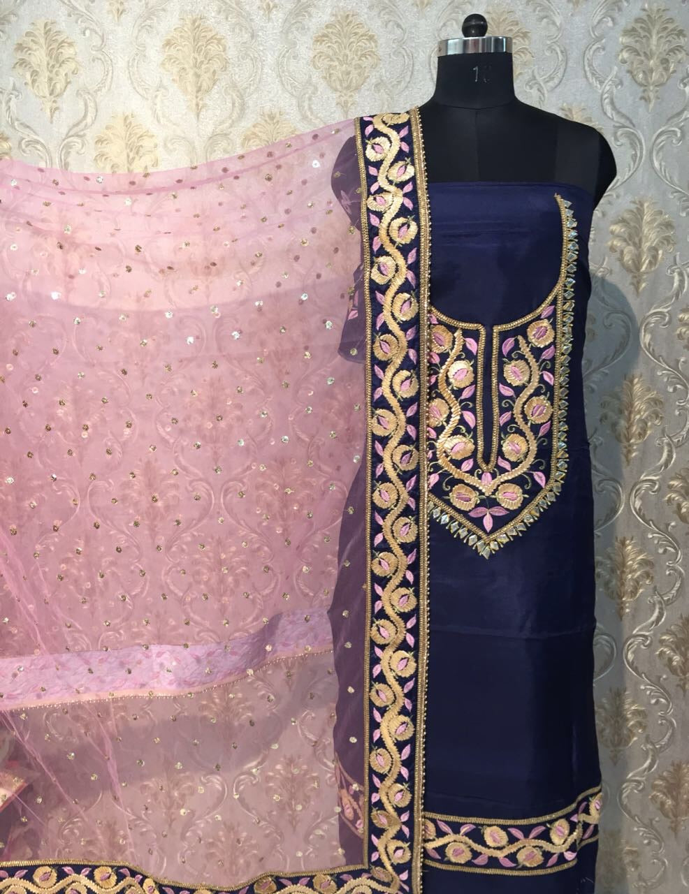 Beautiful designer unstitched punjabi patiala suit