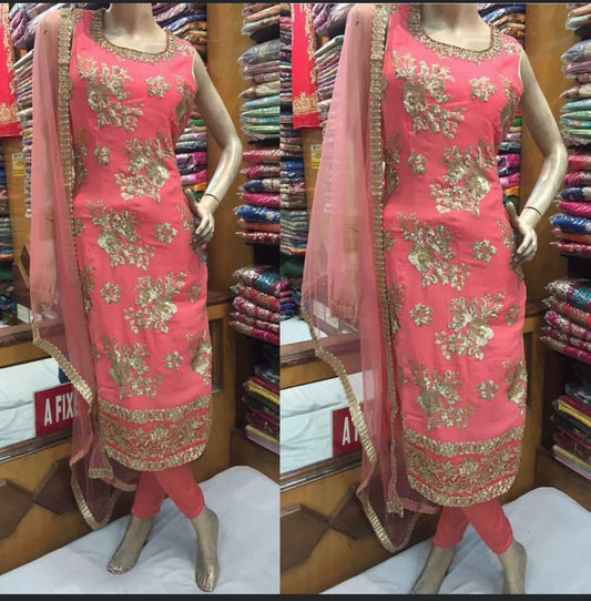 Beautiful designer straight Churidar suit