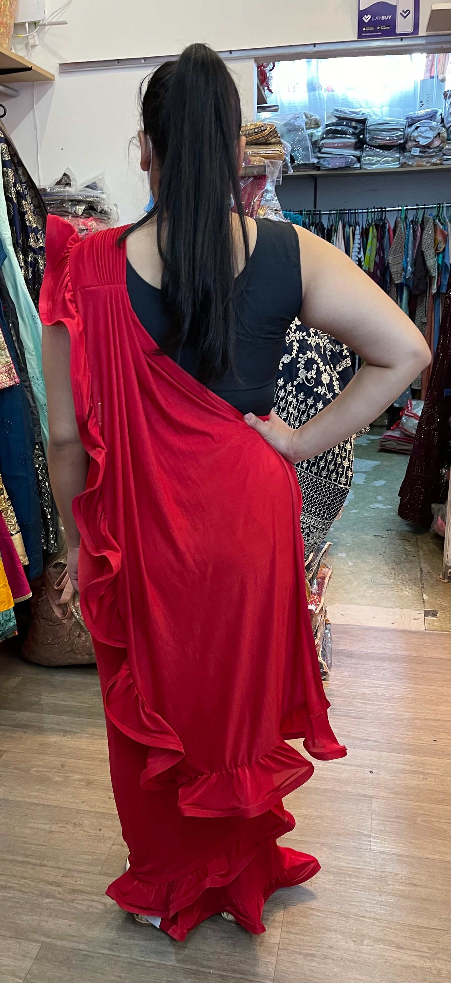 Beautiful designer ready made saree with stitch blouse