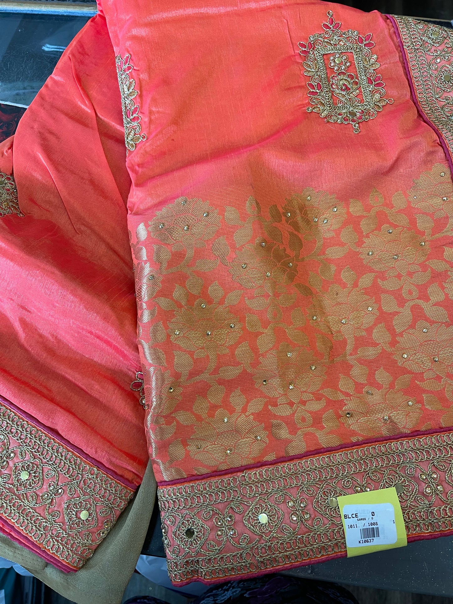 Beautiful designer half & half silk saree