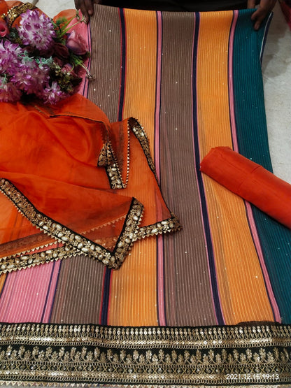 Beautiful designer unstitched punjabi patiala suit