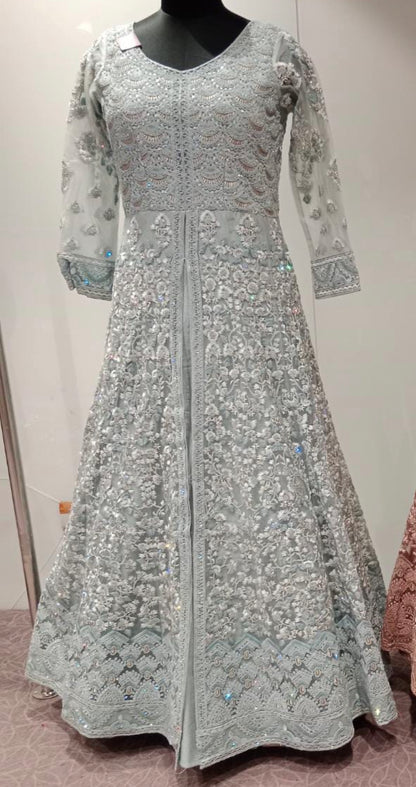 Beautiful designer fully embroidered anarkhali with stone work