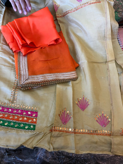 Beautiful designer unstitched punjabi patiala suit