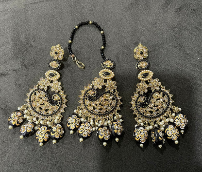 Beautiful designer earrings with bindi/tikka