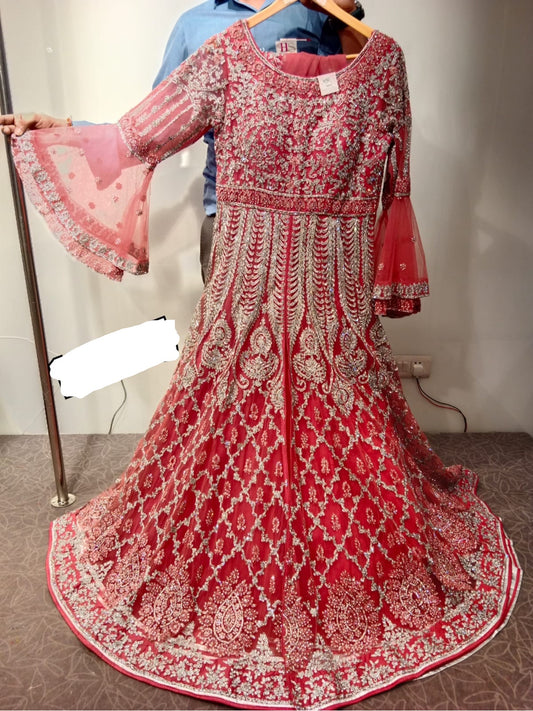 Beautiful designer heavily embroidery bridal anarkali suit