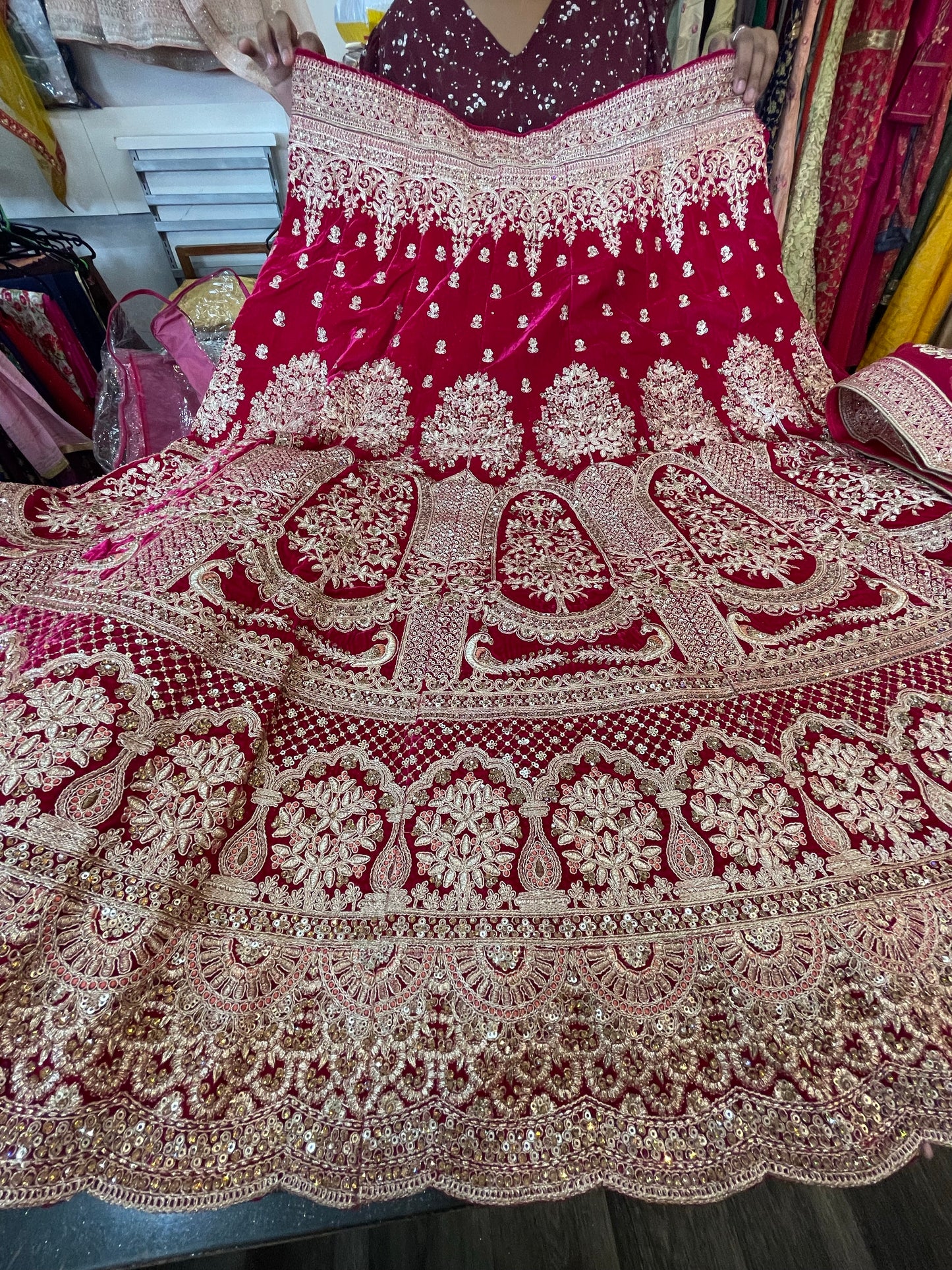 Beautiful designer heavily embroidery bridal lengha