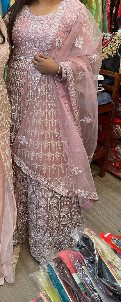 Beautiful designer long top lengha suit