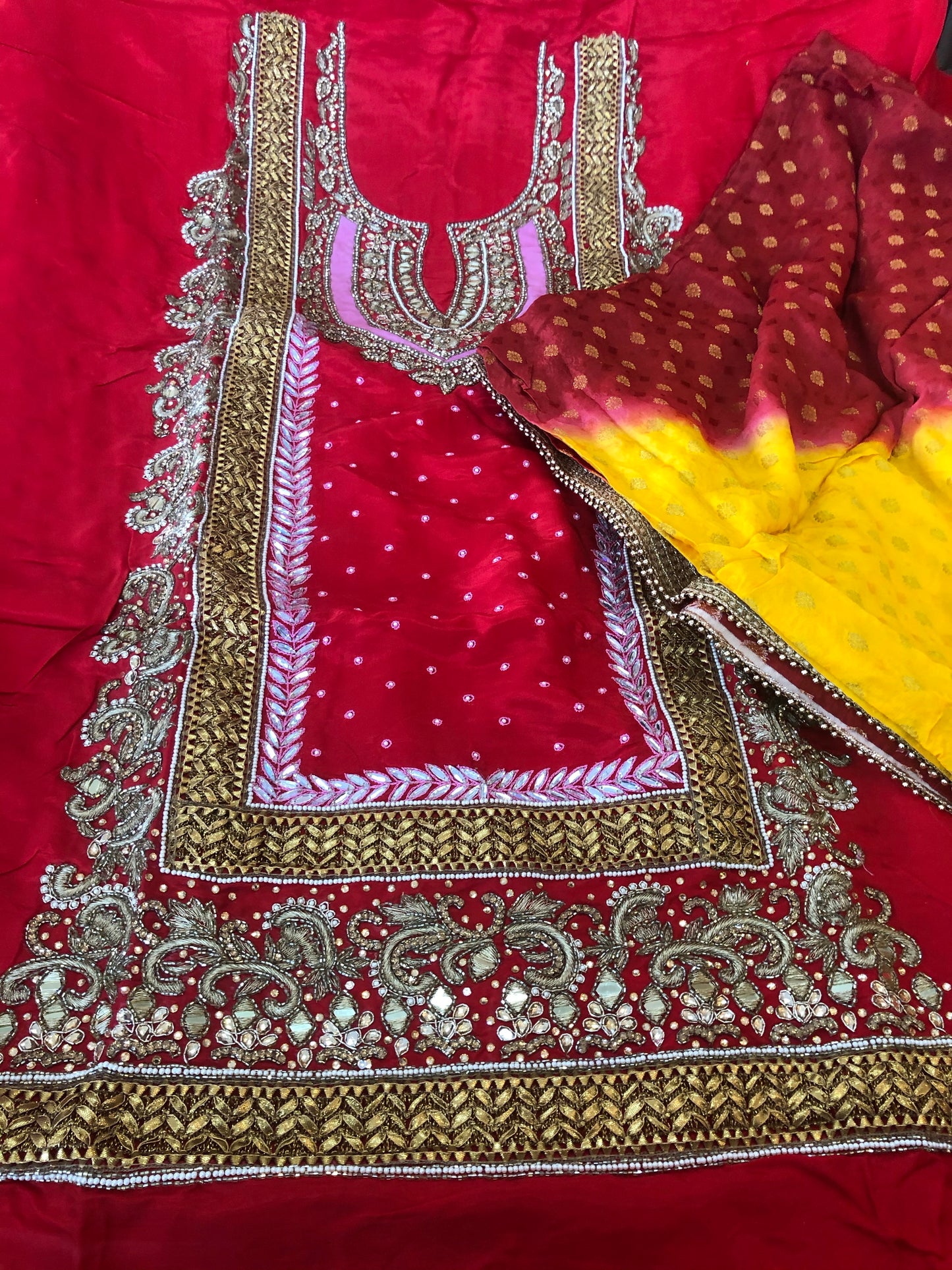 Beautiful designer unstitched punjabi patiala suit