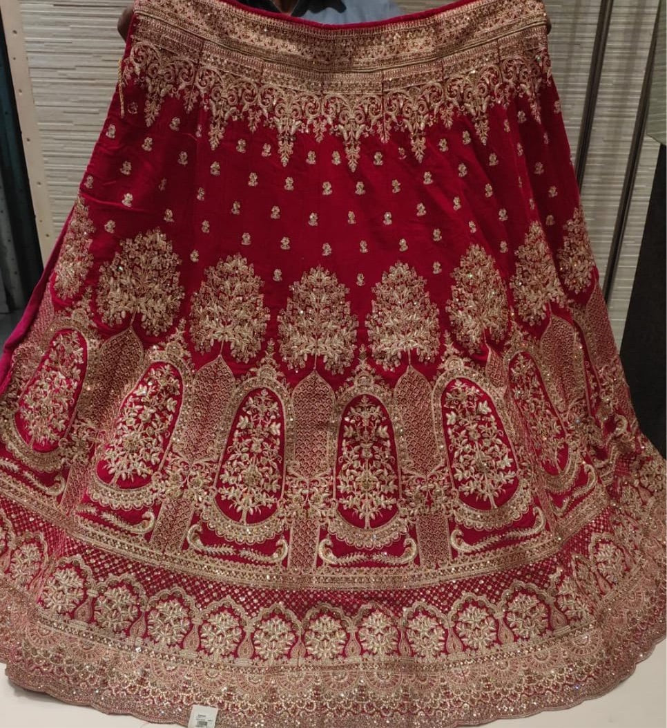 Beautiful designer heavily embroidery bridal lengha