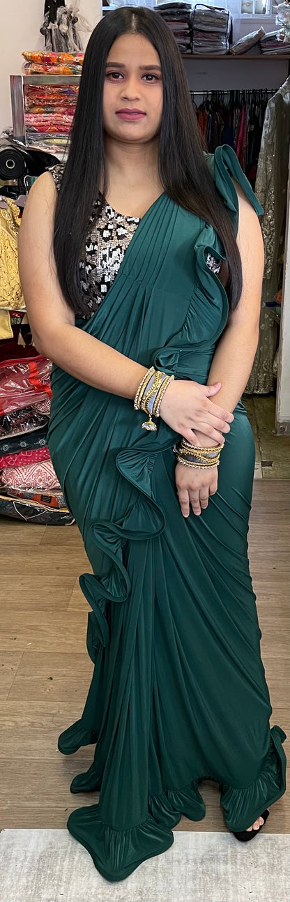 Beautiful designer ready made saree with stitch blouse