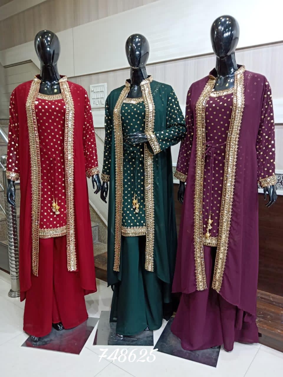 Beautiful designer plazo suit with koti