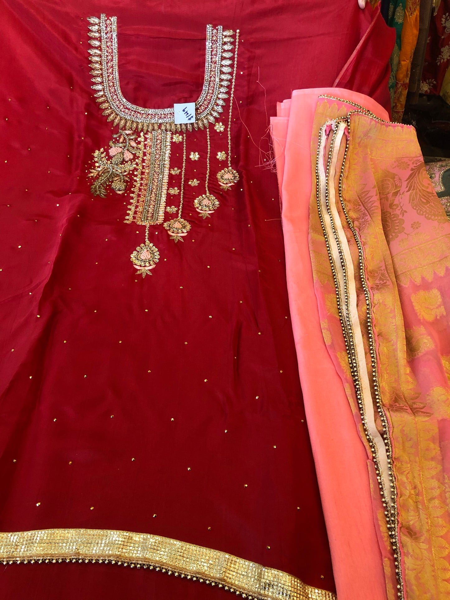 Beautiful designer unstitched punjabi patiala suit