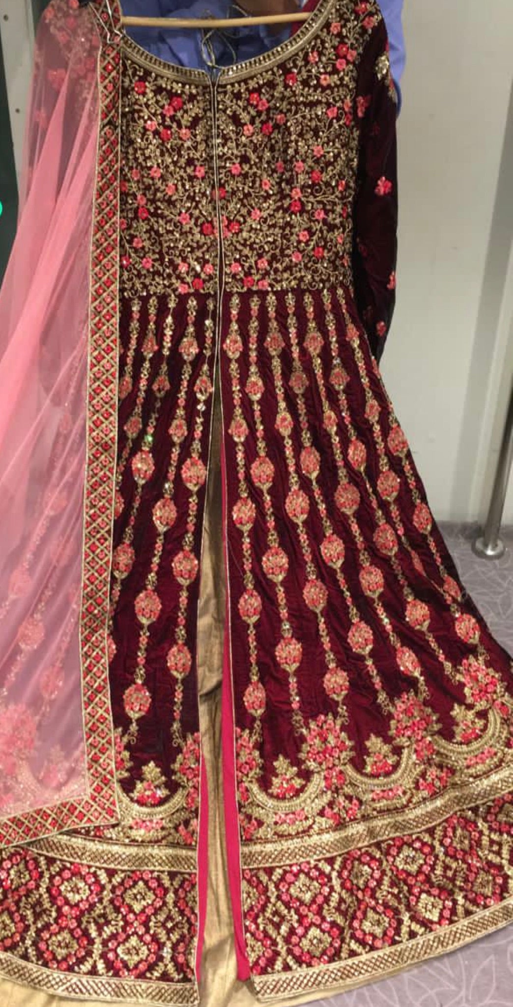 Beautiful designer long top lengha suit