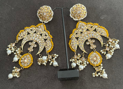 Beautiful designer oversized polki earrings