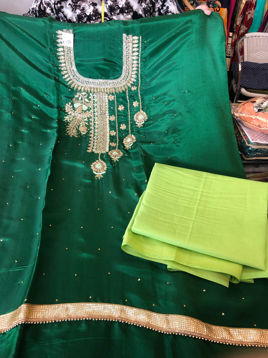 Beautiful designer unstitched punjabi patiala suit